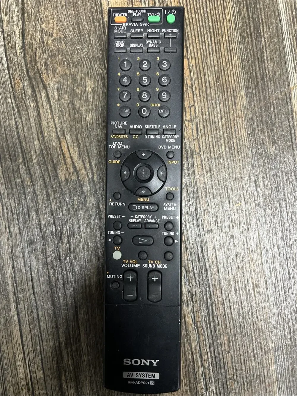 Sony RM-ADP021 Remote Control Audio Video Receiver Black